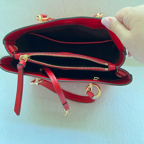 MICHAEL KORS Cece small leather chain messenger bag bright red EUC - Picture 4 of 5